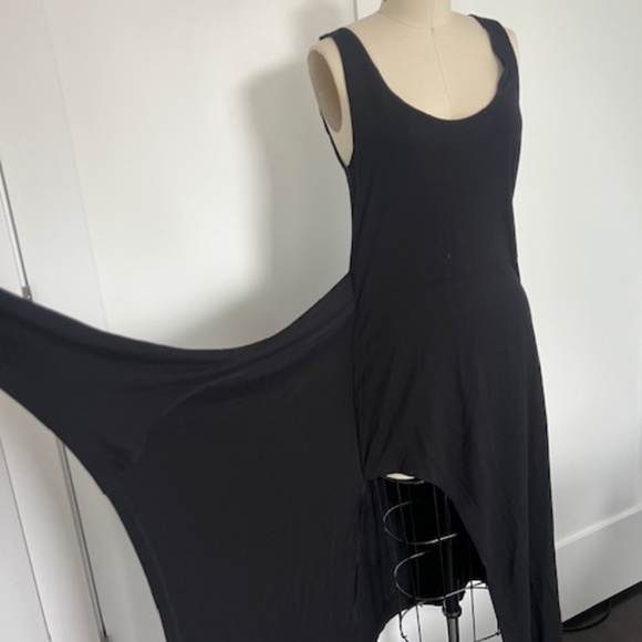 Vince Scoop Neck Wrap Black Tank Dress - Picture 3 of 6